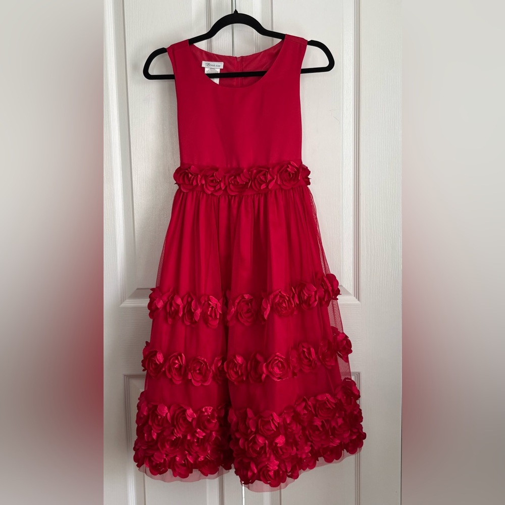 Bonnie Jean Girls Dress, Red Rosette, size 14